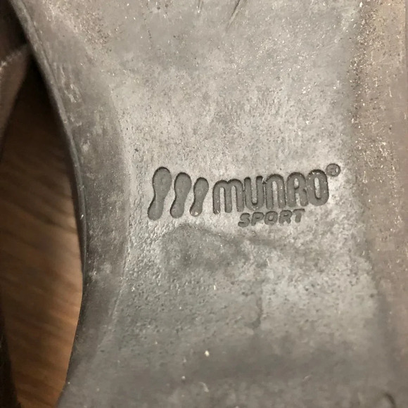 Munro American Sport Lace Up 2 Tone Leather Shoes Blk Metallic Bronze Sz 8.5 N - Picture 14 of 15